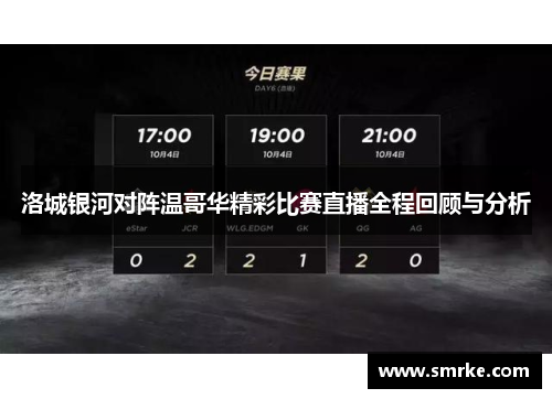 洛城银河对阵温哥华精彩比赛直播全程回顾与分析